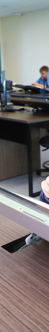 Engineering students at computer